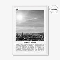 Northampton Print Black and White, Northampton Wall Art, Northampton Poster, Northampton Photo, Northampton Wall Décor, Northampton Map,