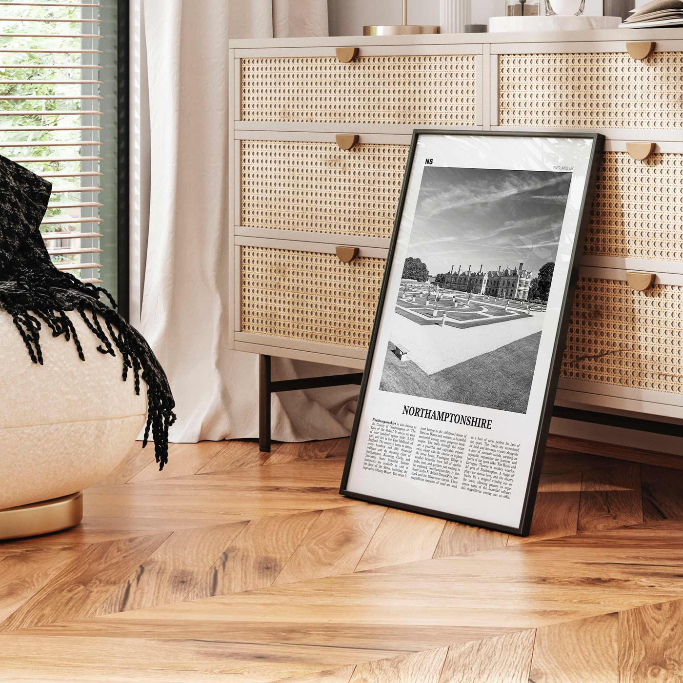 Northamptonshire Print Black and White, Northamptonshire Wall Art, Northamptonshire Poster, Northamptonshire Photo, Northamptonshire Map