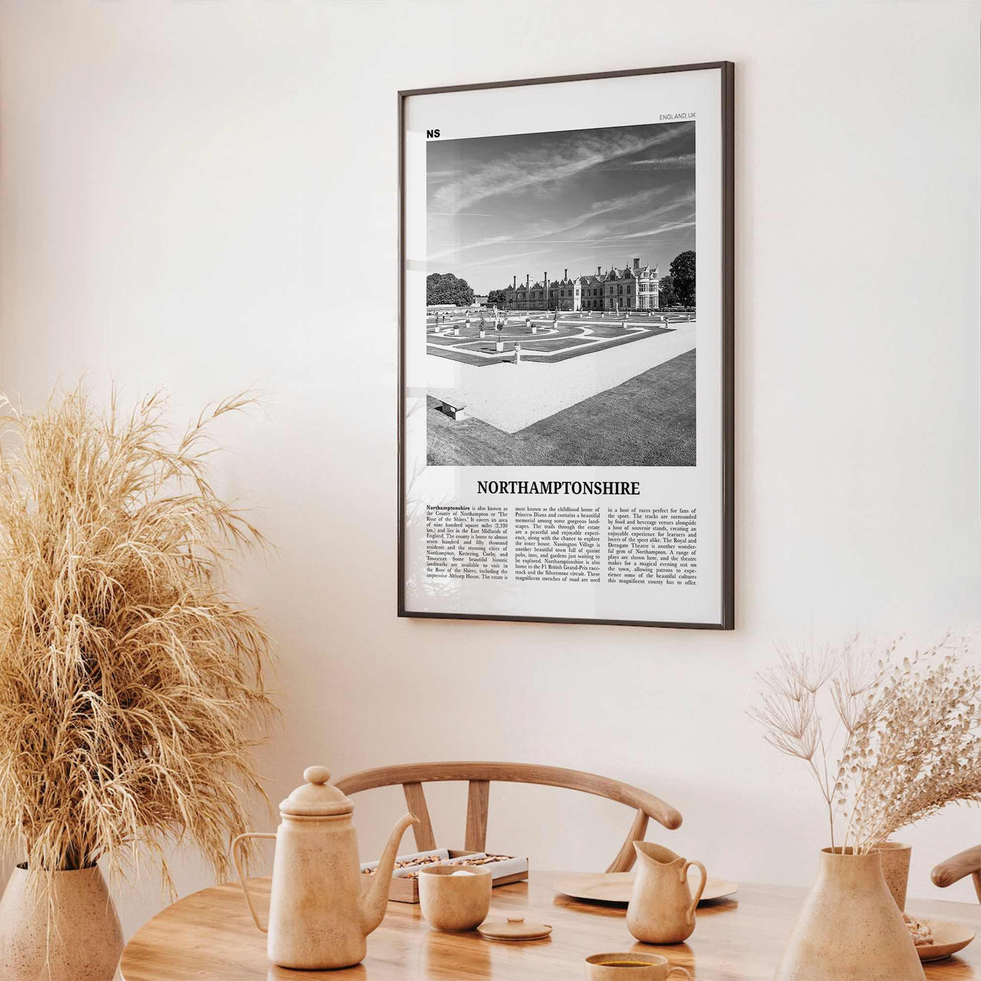 Northamptonshire Print Black and White, Northamptonshire Wall Art, Northamptonshire Poster, Northamptonshire Photo, Northamptonshire Map