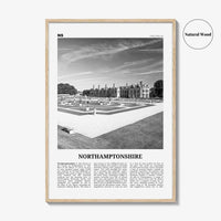 Northamptonshire Print Black and White, Northamptonshire Wall Art, Northamptonshire Poster, Northamptonshire Photo, Northamptonshire Map