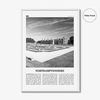 Northamptonshire Print Black and White, Northamptonshire Wall Art, Northamptonshire Poster, Northamptonshire Photo, Northamptonshire Map