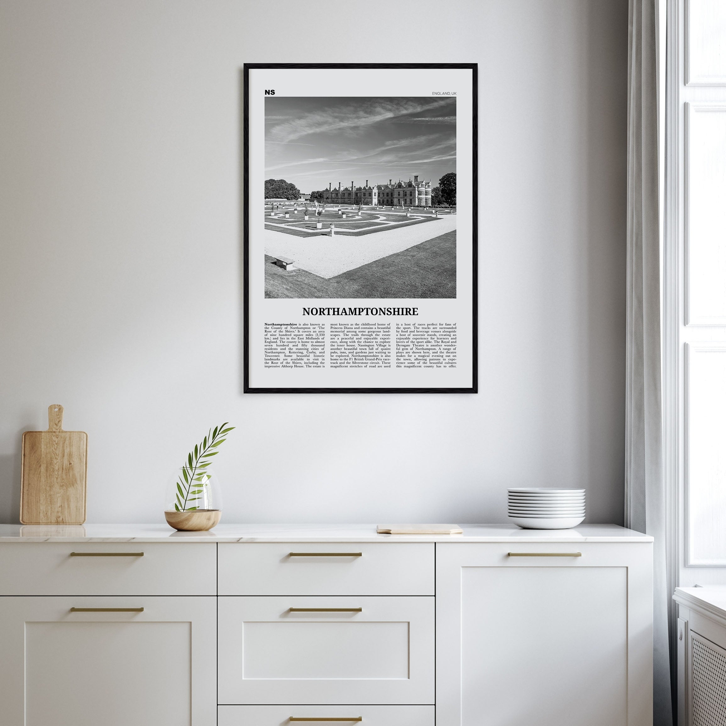 Northamptonshire Travel B&W Poster