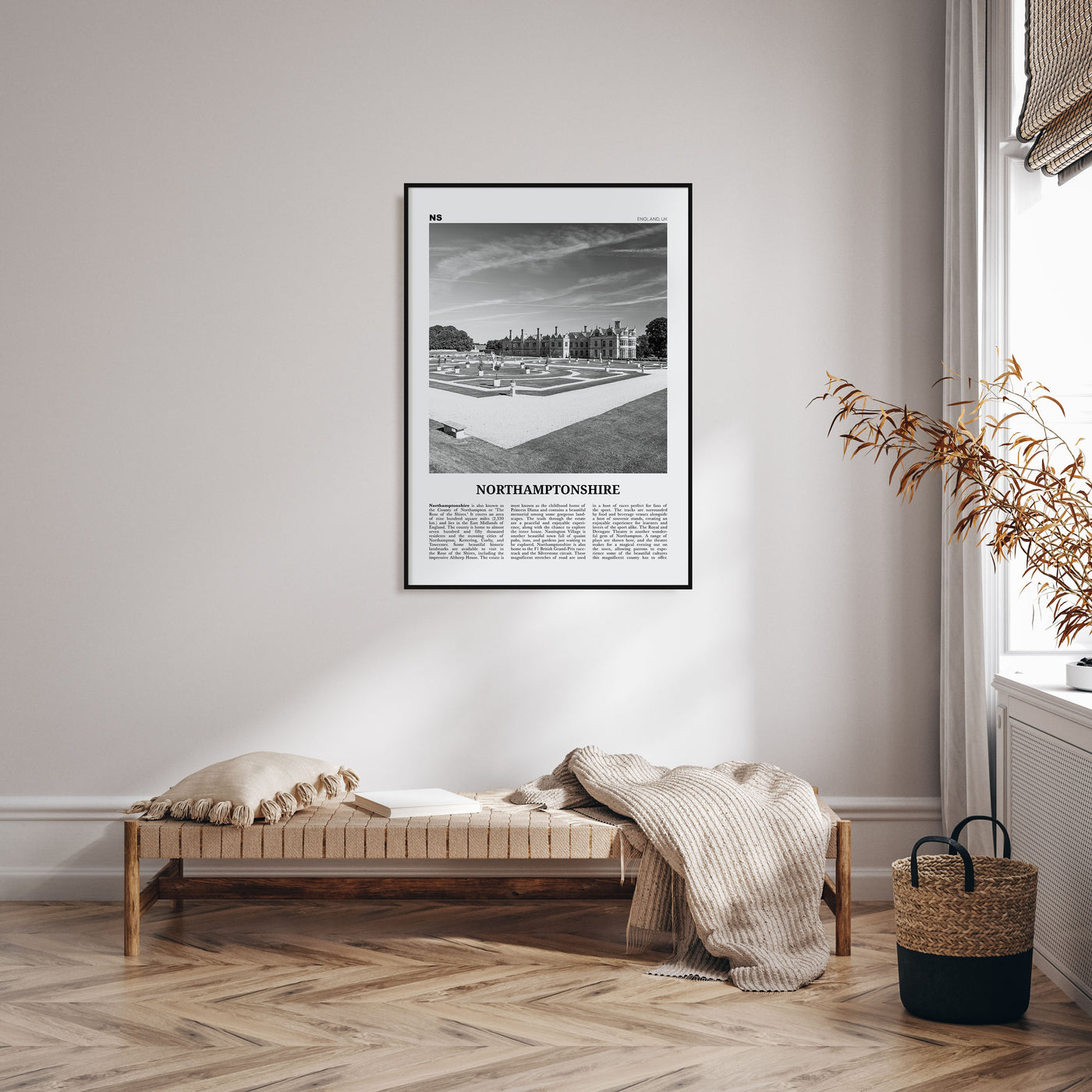 Northamptonshire Travel B&W Poster