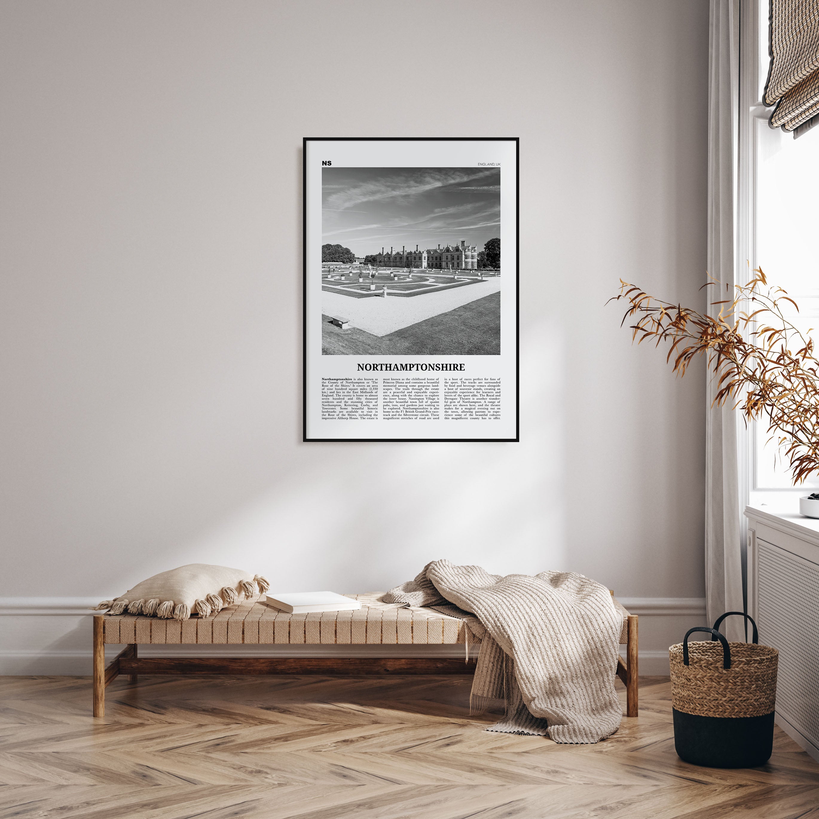 Northamptonshire Travel B&W Poster