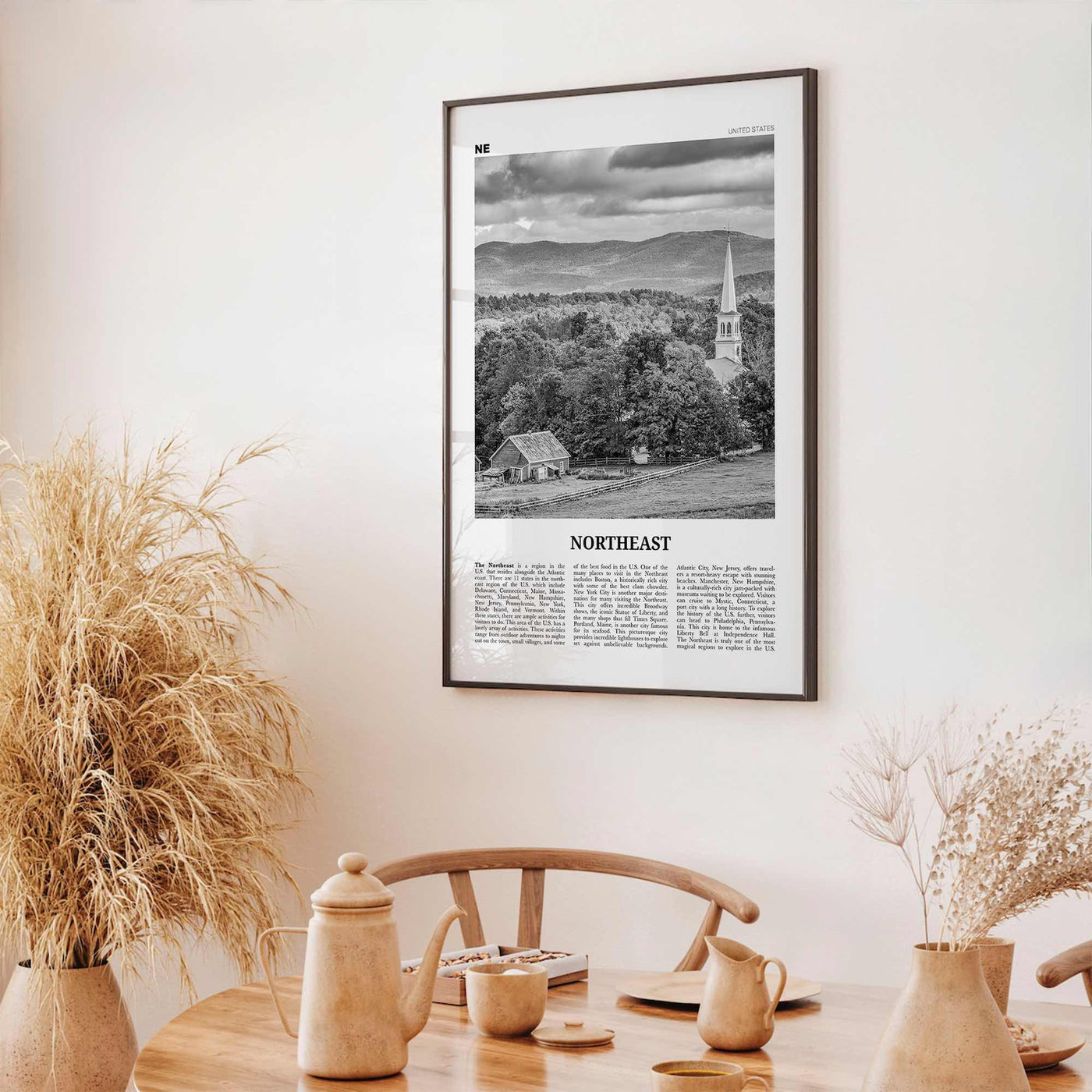 Northeast Print Black and White, Northeast Wall Art, Northeast Poster, Northeast Photo, Northeast Wall Décor, Northeast Map, United States