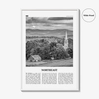 Northeast Print Black and White, Northeast Wall Art, Northeast Poster, Northeast Photo, Northeast Wall Décor, Northeast Map, United States