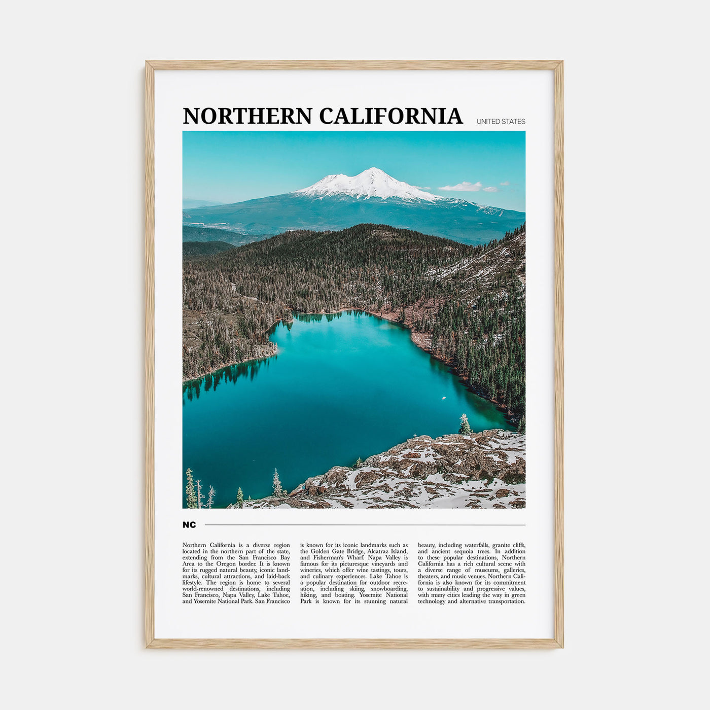 Northern California Travel Color Poster
