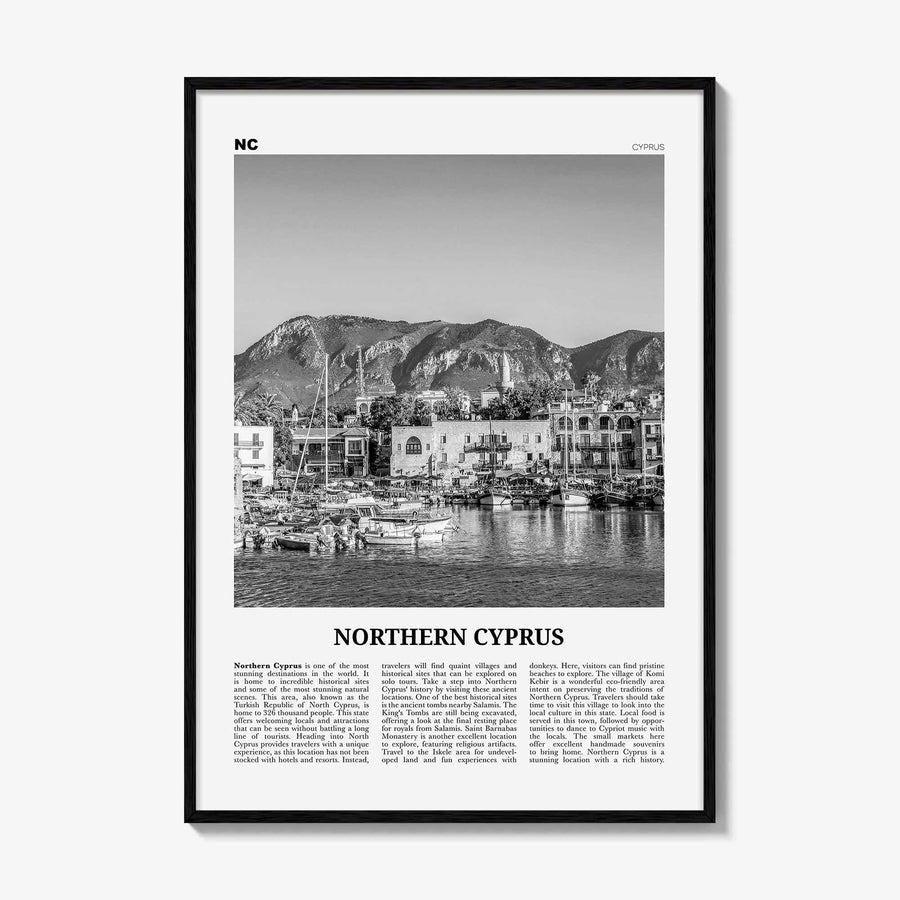Northern Cyprus Print Black and White, Northern Cyprus Wall Art, Northern Cyprus Poster, Northern Cyprus Photo, Cyprus Wall Décor, Cyprus