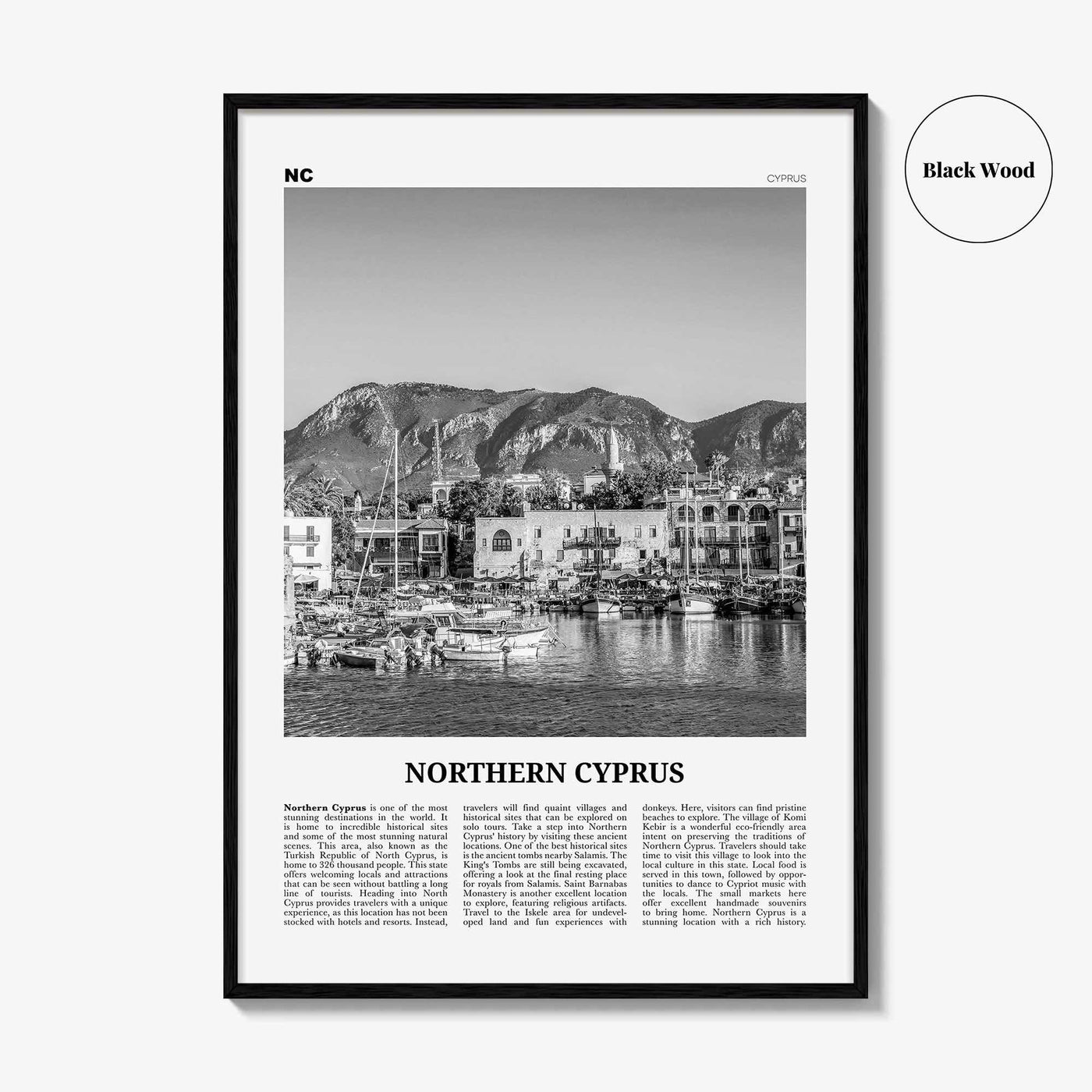 Northern Cyprus Print Black and White, Northern Cyprus Wall Art, Northern Cyprus Poster, Northern Cyprus Photo, Cyprus Wall Décor, Cyprus