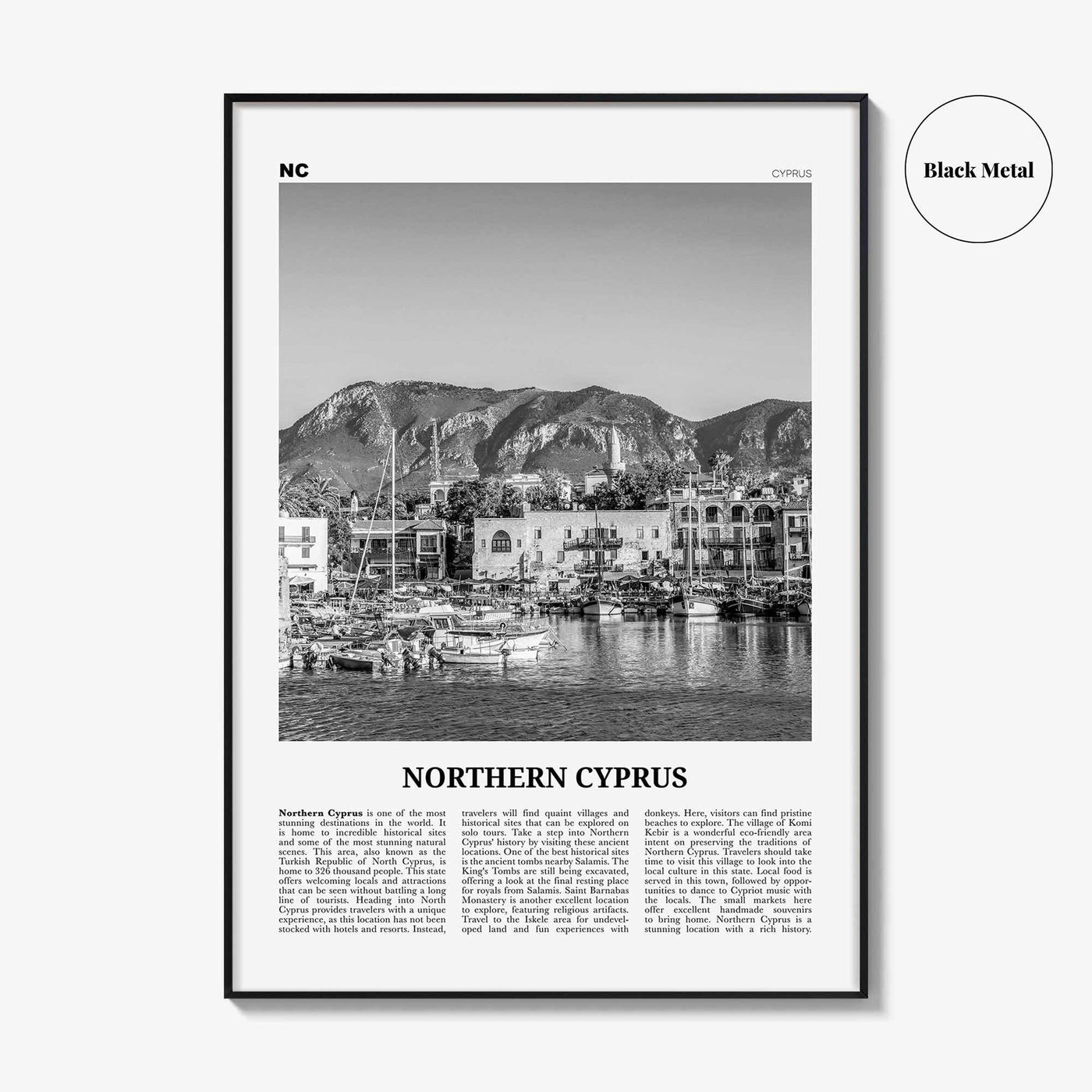 Northern Cyprus Print Black and White, Northern Cyprus Wall Art, Northern Cyprus Poster, Northern Cyprus Photo, Cyprus Wall Décor, Cyprus