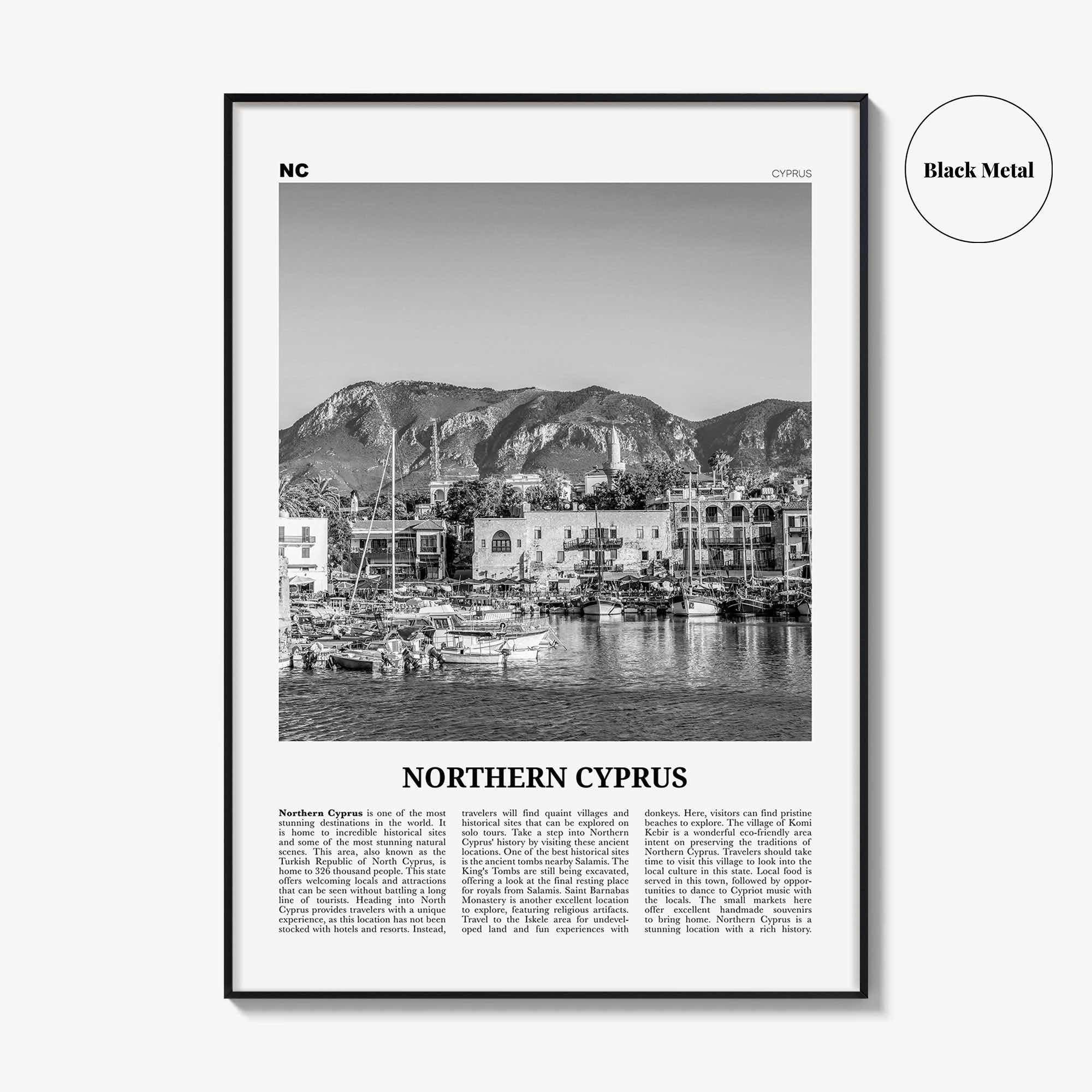 Northern Cyprus Print Black and White, Northern Cyprus Wall Art, Northern Cyprus Poster, Northern Cyprus Photo, Cyprus Wall Décor, Cyprus