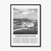 Northern Mariana Islands Print Black and White, Northern Mariana Islands Wall Art, Northern Mariana Islands Poster, Mariana Islands Photo