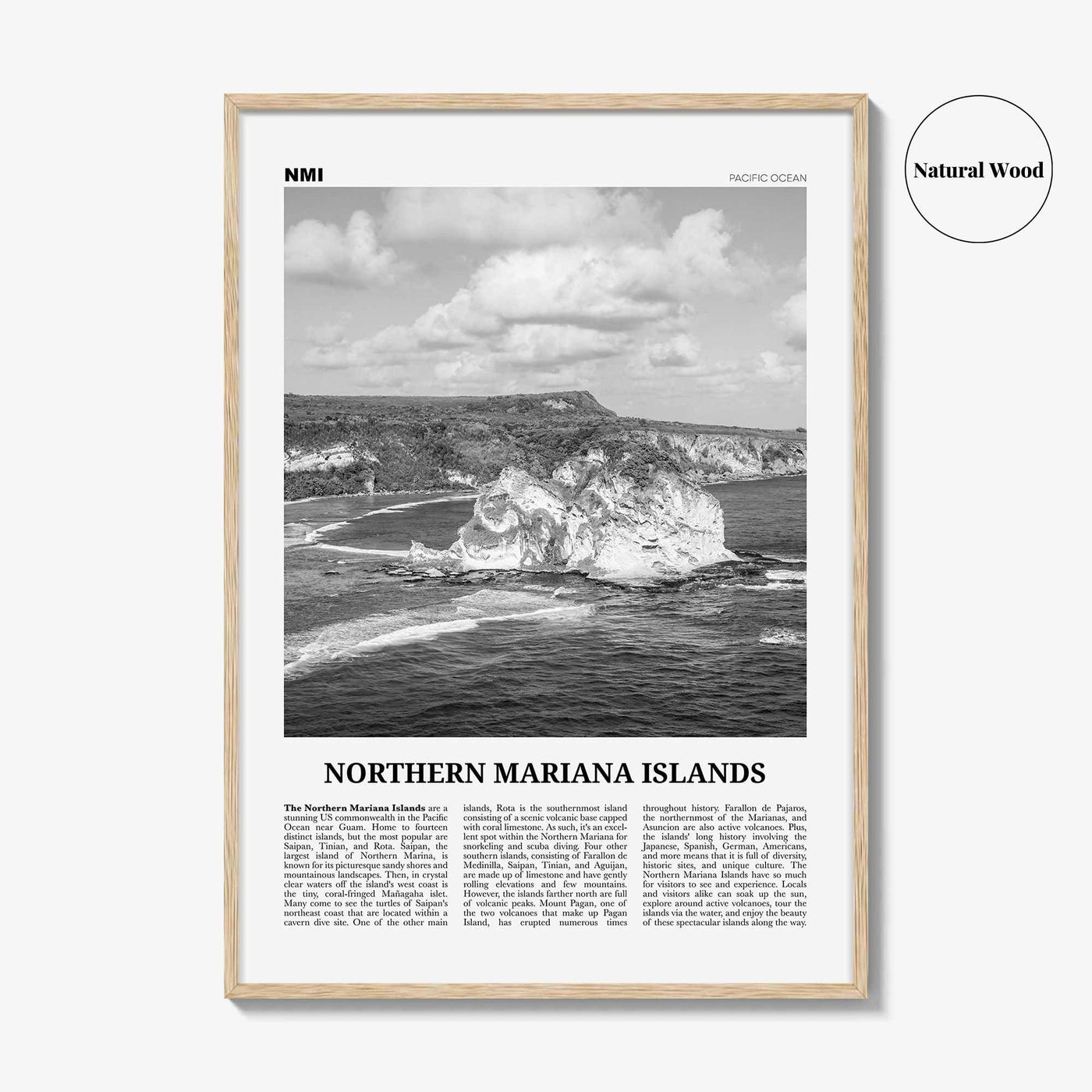 Northern Mariana Islands Print Black and White, Northern Mariana Islands Wall Art, Northern Mariana Islands Poster, Mariana Islands Photo