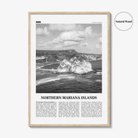 Northern Mariana Islands Print Black and White, Northern Mariana Islands Wall Art, Northern Mariana Islands Poster, Mariana Islands Photo