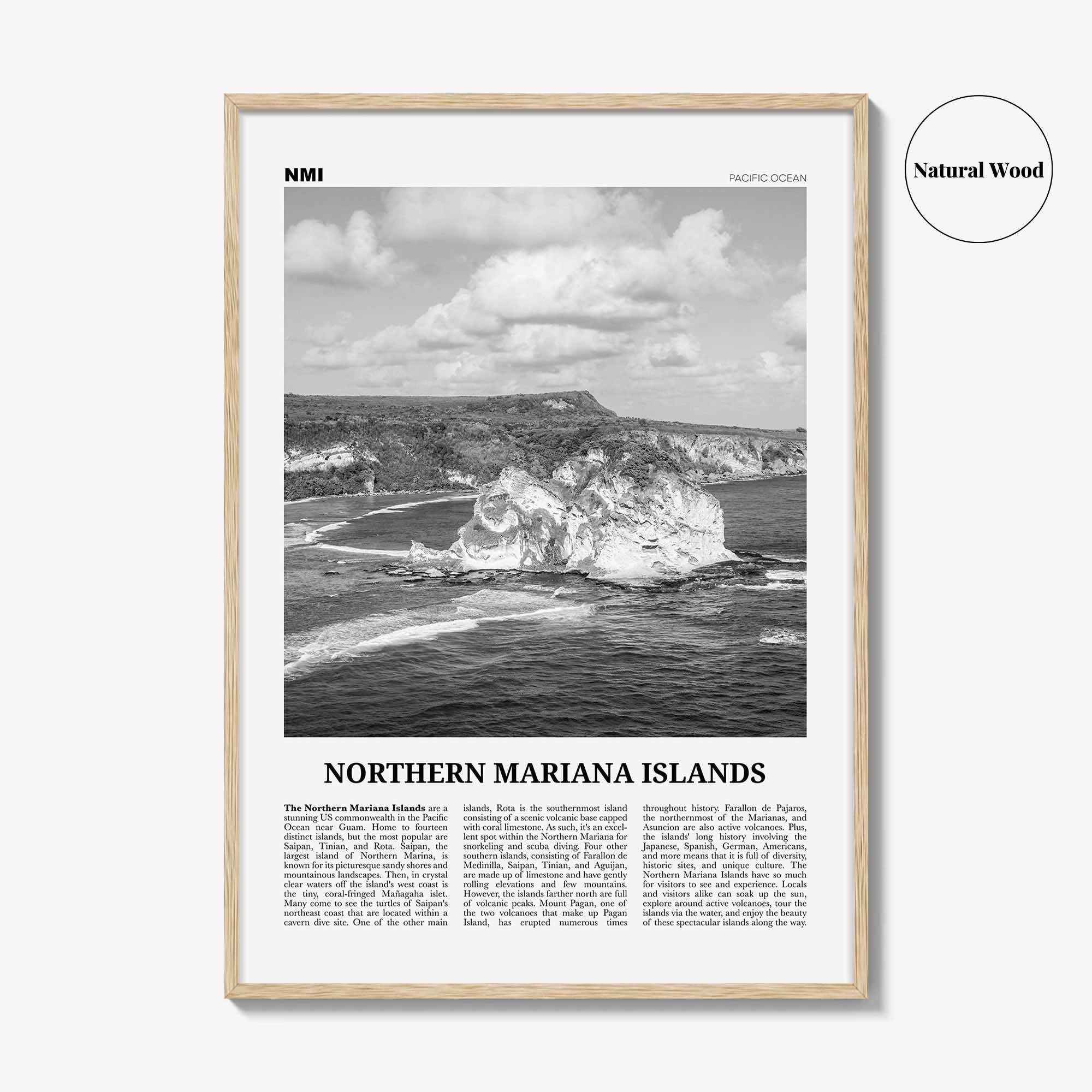 Northern Mariana Islands Print Black and White, Northern Mariana Islands Wall Art, Northern Mariana Islands Poster, Mariana Islands Photo