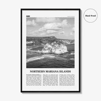 Northern Mariana Islands Print Black and White, Northern Mariana Islands Wall Art, Northern Mariana Islands Poster, Mariana Islands Photo