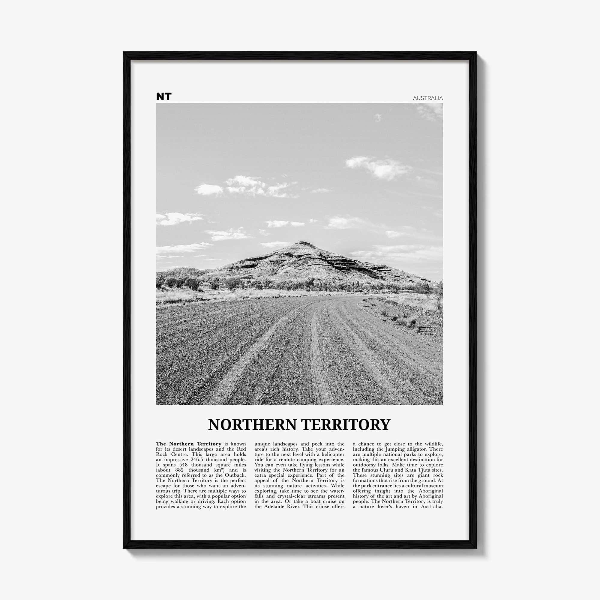 Northern Territory Print Black and White, Northern Territory  Wall Art, Northern Territory Poster,  Northern Territory Photo, Australia