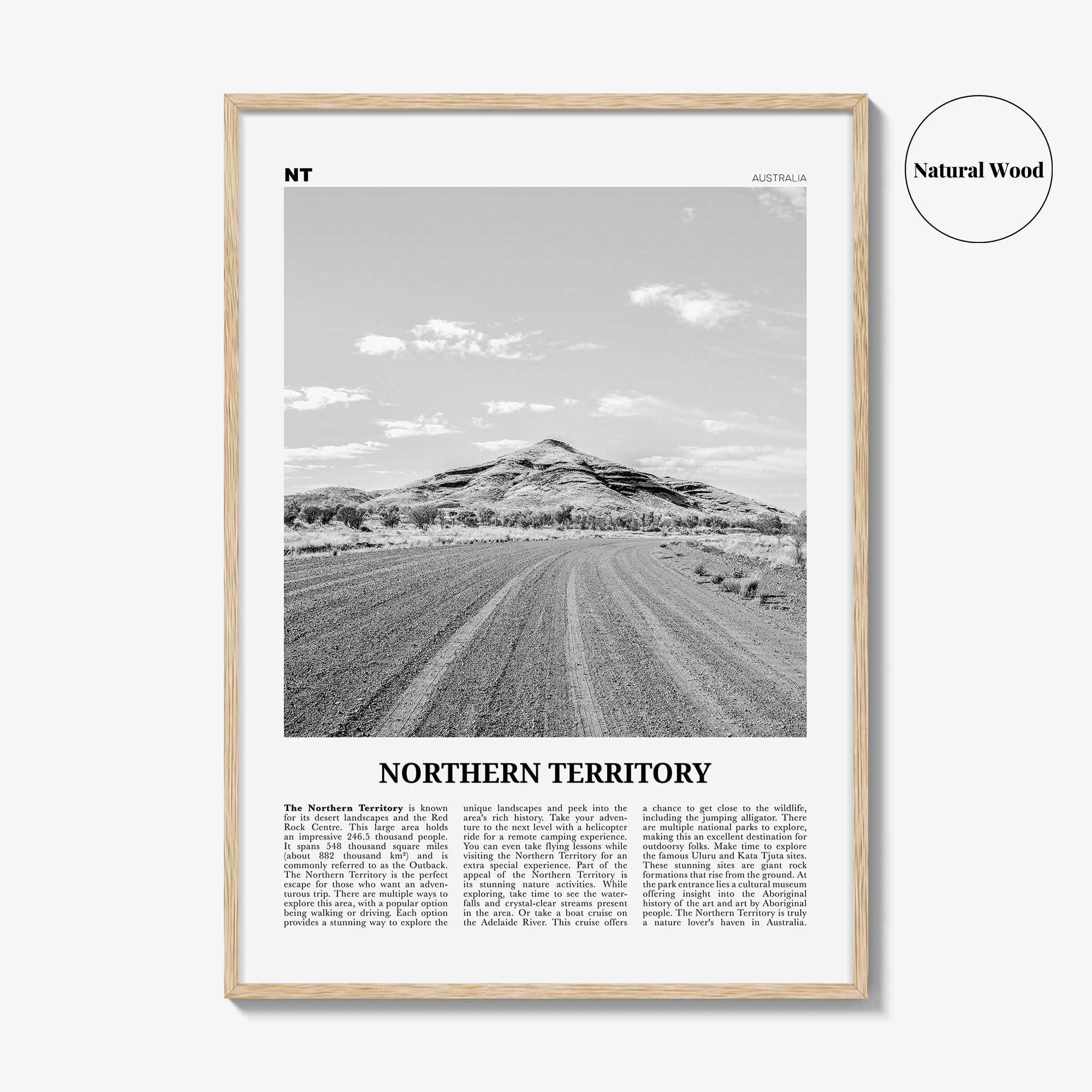 Northern Territory Print Black and White, Northern Territory  Wall Art, Northern Territory Poster,  Northern Territory Photo, Australia