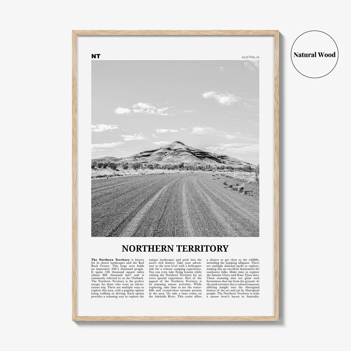 Northern Territory Print Black and White, Northern Territory  Wall Art, Northern Territory Poster,  Northern Territory Photo, Australia