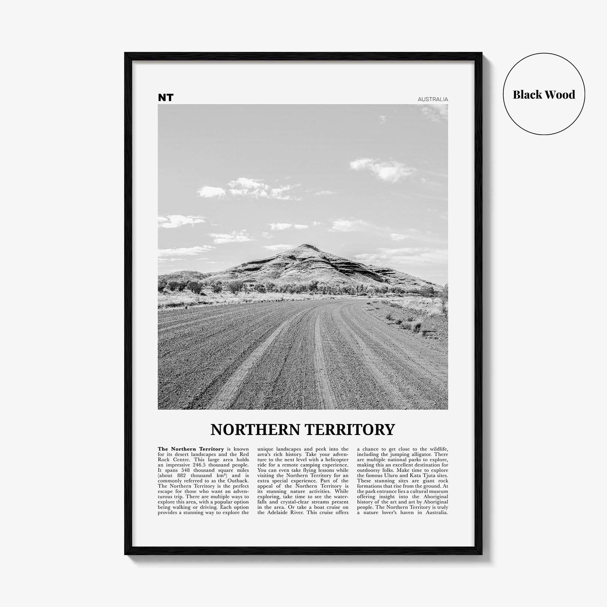 Northern Territory Print Black and White, Northern Territory  Wall Art, Northern Territory Poster,  Northern Territory Photo, Australia