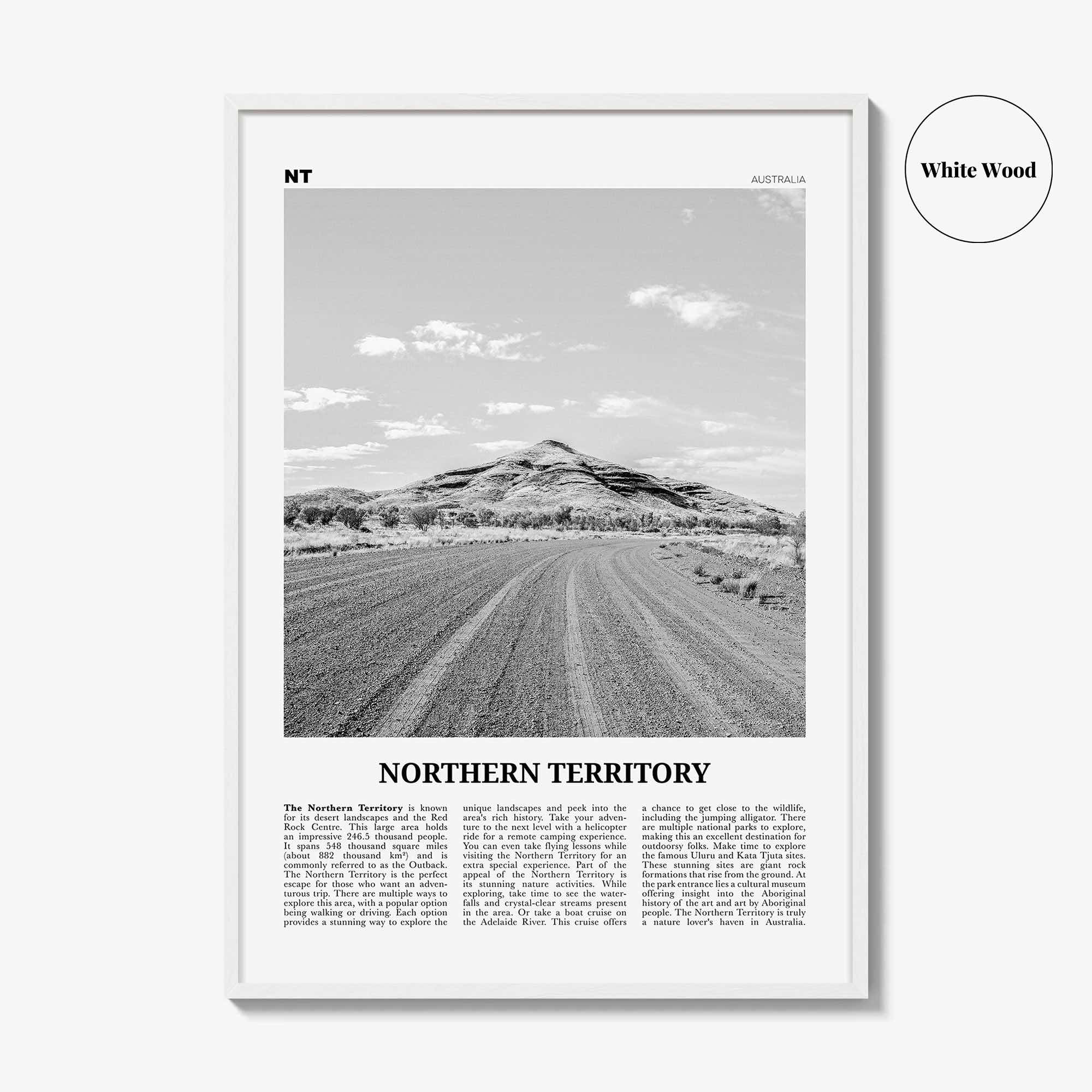 Northern Territory Print Black and White, Northern Territory  Wall Art, Northern Territory Poster,  Northern Territory Photo, Australia