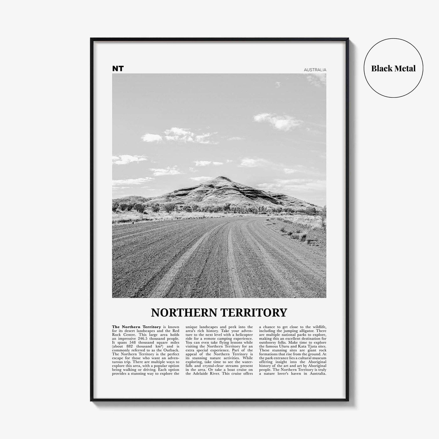 Northern Territory Print Black and White, Northern Territory  Wall Art, Northern Territory Poster,  Northern Territory Photo, Australia