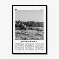 Northern Virginia Print Black and White, Northern Virginia Wall Art, Northern Virginia Poster, Northern Virginia Photo, North Virginia Map
