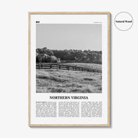 Northern Virginia Print Black and White, Northern Virginia Wall Art, Northern Virginia Poster, Northern Virginia Photo, North Virginia Map
