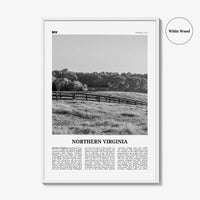 Northern Virginia Print Black and White, Northern Virginia Wall Art, Northern Virginia Poster, Northern Virginia Photo, North Virginia Map