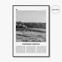 Northern Virginia Print Black and White, Northern Virginia Wall Art, Northern Virginia Poster, Northern Virginia Photo, North Virginia Map