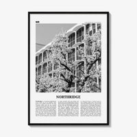 Northridge Print Black and White, Northridge Wall Art, Northridge Poster, Northridge Photo, Northridge Décor, Los Angeles, California, USA