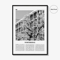 Northridge Print Black and White, Northridge Wall Art, Northridge Poster, Northridge Photo, Northridge Décor, Los Angeles, California, USA