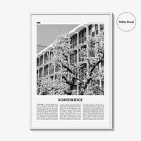 Northridge Print Black and White, Northridge Wall Art, Northridge Poster, Northridge Photo, Northridge Décor, Los Angeles, California, USA