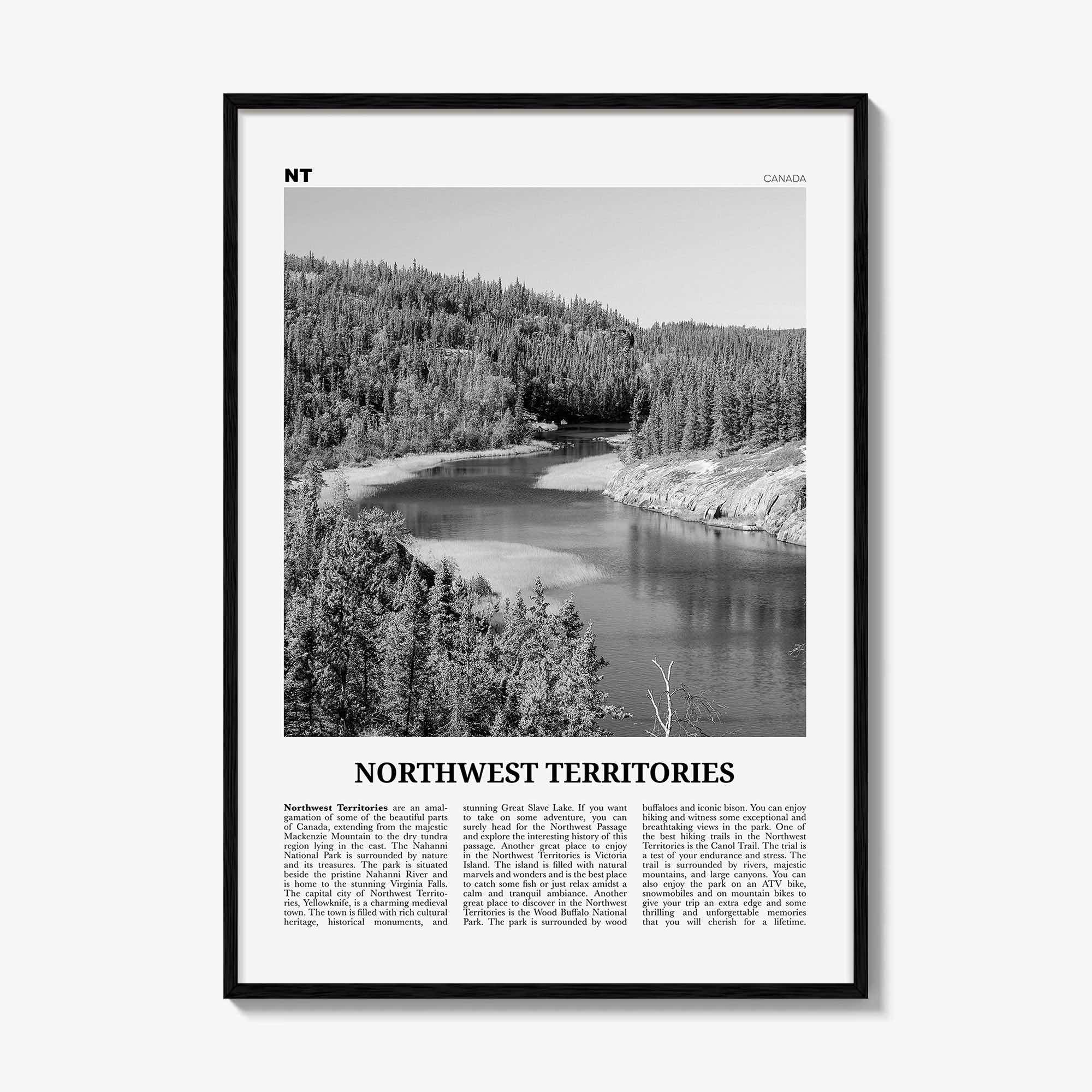 Northwest Territories Print Black and White, Northwest Territories Wall Art, Northwest Territories Photo, Canada, Yellowknife