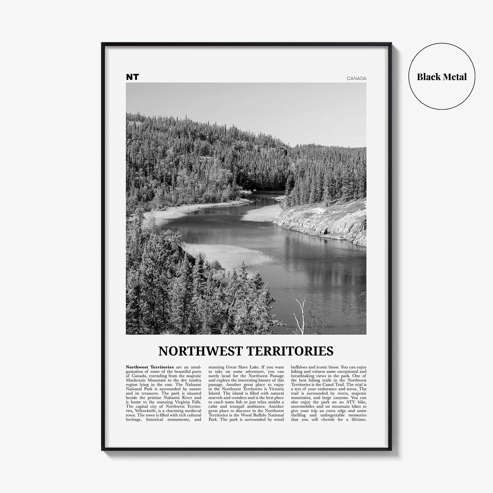 Northwest Territories Print Black and White, Northwest Territories Wall Art, Northwest Territories Photo, Canada, Yellowknife