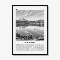 Northwest Print Black and White, Northwest Wall Art, Northwest Poster, Northwest Photo, Northwest Wall Décor, Northwest Map, United States