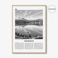 Northwest Print Black and White, Northwest Wall Art, Northwest Poster, Northwest Photo, Northwest Wall Décor, Northwest Map, United States