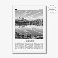 Northwest Print Black and White, Northwest Wall Art, Northwest Poster, Northwest Photo, Northwest Wall Décor, Northwest Map, United States