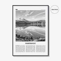 Northwest Print Black and White, Northwest Wall Art, Northwest Poster, Northwest Photo, Northwest Wall Décor, Northwest Map, United States