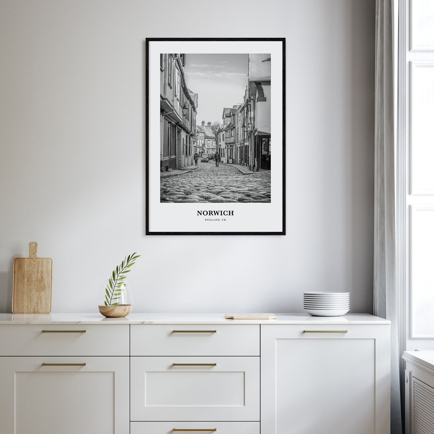 Norwich Portrait B&W Poster