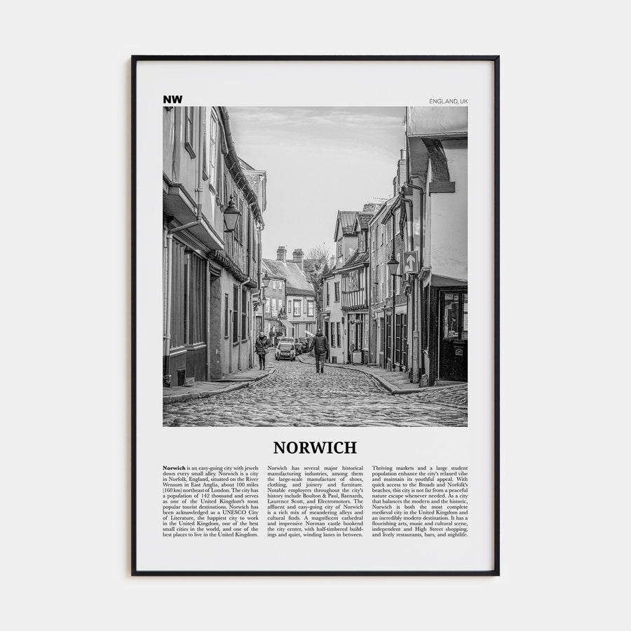 Norwich Travel B&W Poster