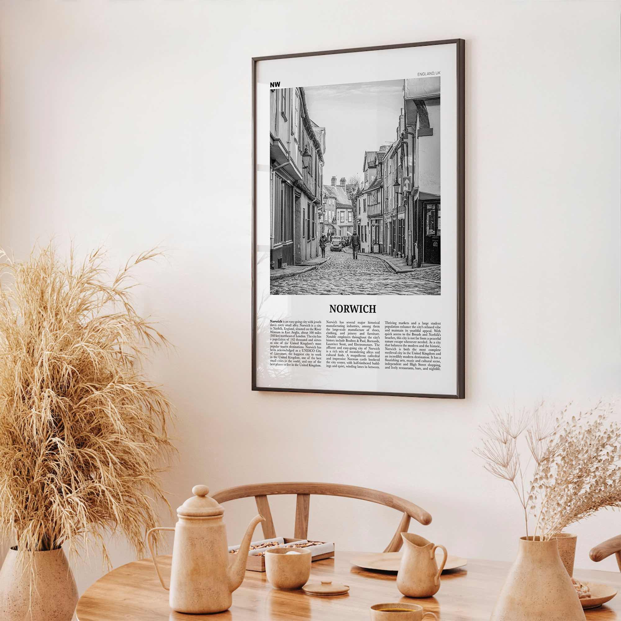 Norwich Print Black and White, Norwich Wall Art, Norwich Poster, Norwich Photo, Norwich Wall Decor, England, UK, United Kingdom, Europe