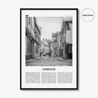 Norwich Print Black and White, Norwich Wall Art, Norwich Poster, Norwich Photo, Norwich Wall Decor, England, UK, United Kingdom, Europe
