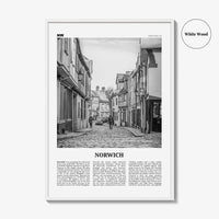 Norwich Print Black and White, Norwich Wall Art, Norwich Poster, Norwich Photo, Norwich Wall Decor, England, UK, United Kingdom, Europe