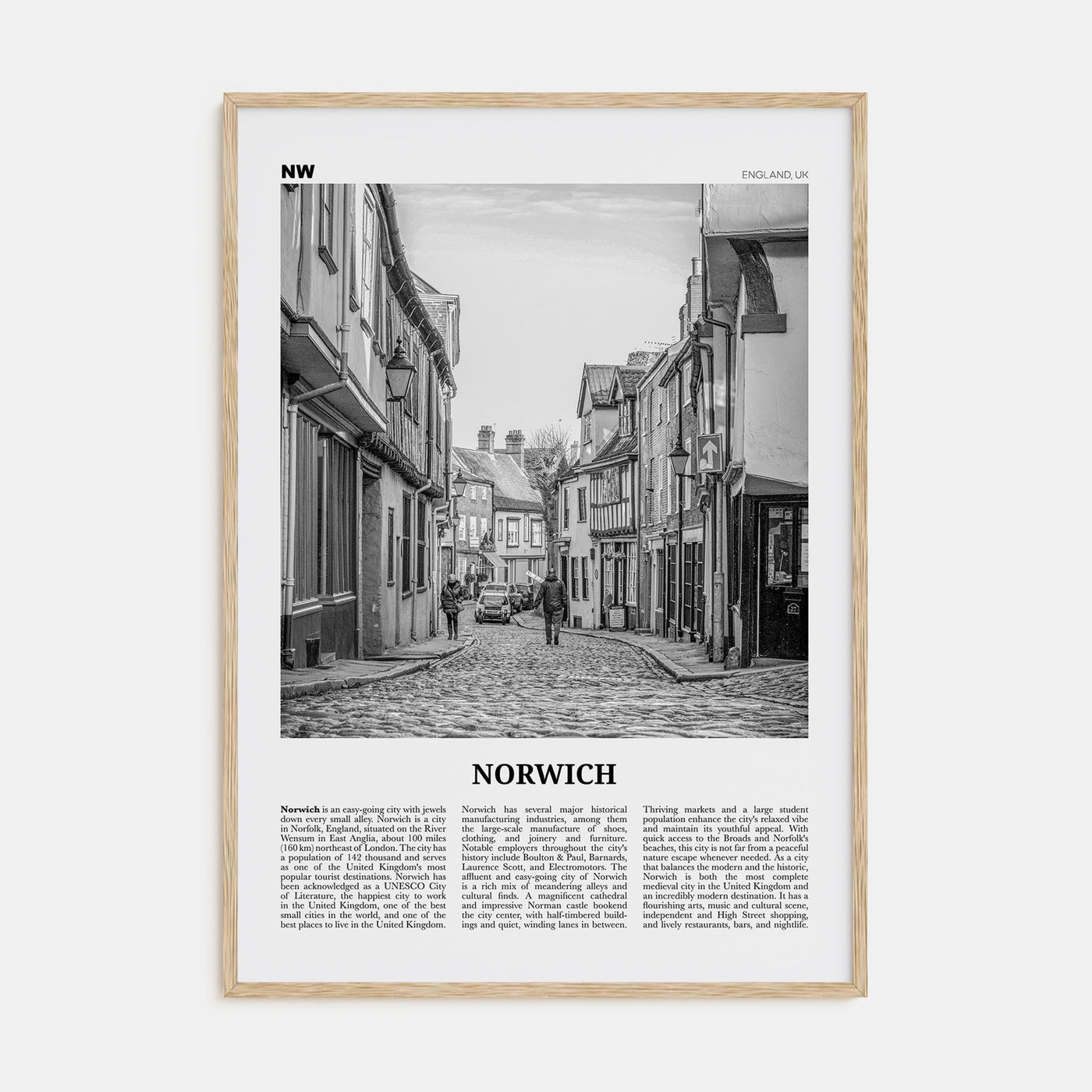Norwich Travel B&W Poster