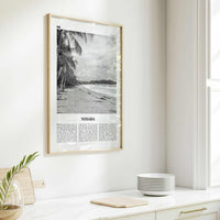Nosara Print Black and White, Nosara Wall Art, Nosara Poster, Nosara Photo, Nosara Wall Décor, Nosara Map, Costa Rica