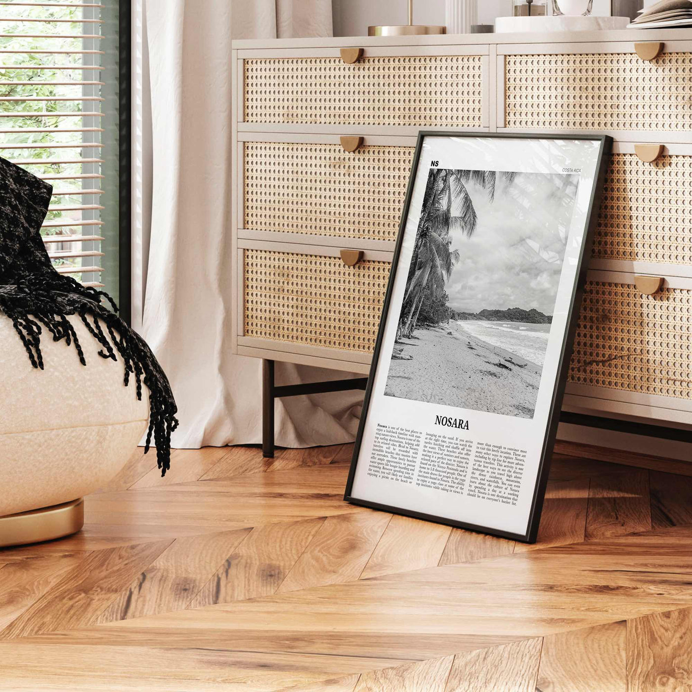 Nosara Print Black and White, Nosara Wall Art, Nosara Poster, Nosara Photo, Nosara Wall Décor, Nosara Map, Costa Rica