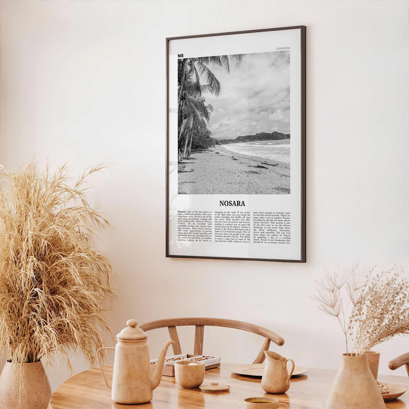 Nosara Print Black and White, Nosara Wall Art, Nosara Poster, Nosara Photo, Nosara Wall Décor, Nosara Map, Costa Rica