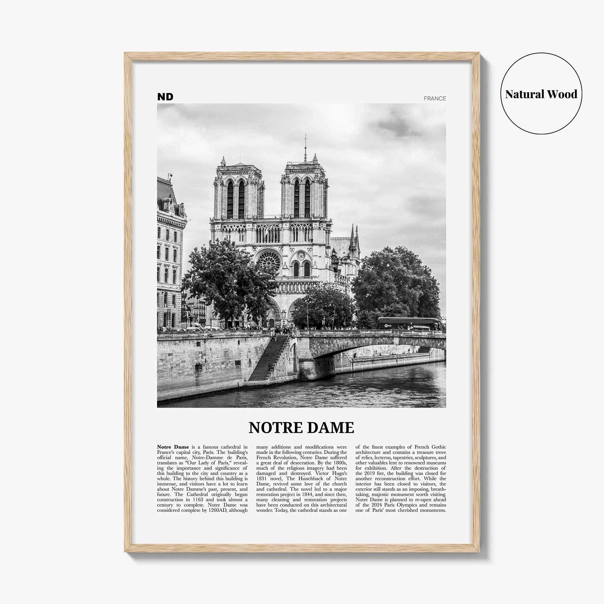 Notre Dame Print Black and White France, Notre Dame Wall Art, Notre Dame Poster, Notre Dame Photo, Notre Dame Map, France
