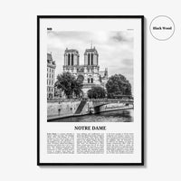 Notre Dame Print Black and White France, Notre Dame Wall Art, Notre Dame Poster, Notre Dame Photo, Notre Dame Map, France